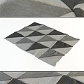 Modern Square Rug With Geometric Triangular Pattern In Gray And Black Tones 3d model