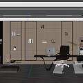 General Manager Office Cabinet Desk Sofa 3d model