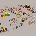 Snack Shop With Wide Variety Of Colorful Cups Bottles And Glassware