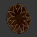 Hand Carved Wooden Stool With Round Top And Animal Shaped Base Intricate Patterns