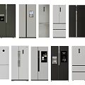 Various Modern Refrigerator Styles With Different Door Designs And Color Options