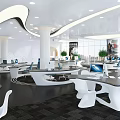 Modern public office area Simple open office area 3d model