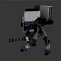 Mechanical Robot 3D Model Design Featuring Blue White Color And Mechanical Arms Legs Structure 3d model