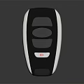 Modern Car Remote Key Fob With Black Silver Design And Red Emergency Button
