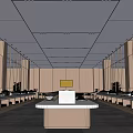 Buffet Restaurant Dining Table Buffet Table Buffet Catering Table and Chair Combination 3d model