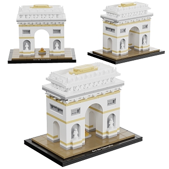 Modern Lego Paris Arc de Triomphe Lego ornaments 3d model