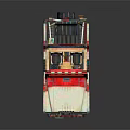 Red And White Open Top Jeep Model Constructed With Detailed Building Blocks