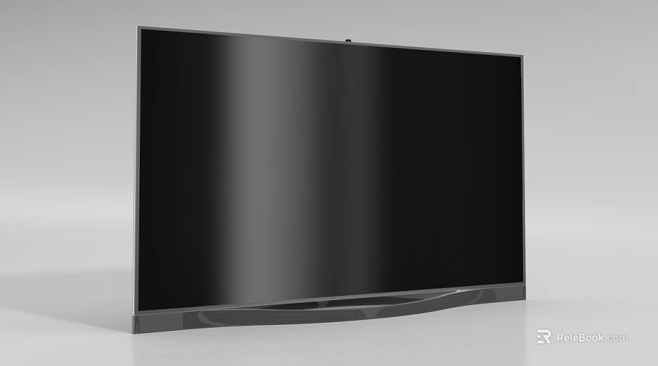 Sleek Black Curved Screen TV With Modern Design And Slim Profile 3d model 