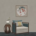 New Chinese-style Single Sofa 3d model