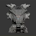 Futuristic Sci Fi Spaceship Model With Metallic Wings And Sleek Aerodynamic Design