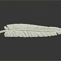 Realistic White Bird Feather Decoration With Smooth Surface And Intricate Details