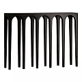 Elegant Modern Black Console Table Featuring Arched Design And Vertical Pillars 3d model