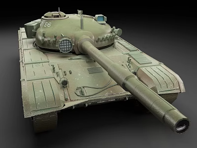 Green Military Tank With Number 46 Long Barrel Track And Turret Details 3d model Green Military Tank With Number 46 Long Barrel Track And Turret Details 3d model