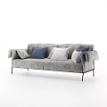 Modern double sofa multiplayer sofa 3d model