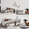 Modern sofa coffee table combination 3d model