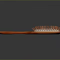 Wooden Hair Brush with Orange Handle and White Bristles for Daily Grooming