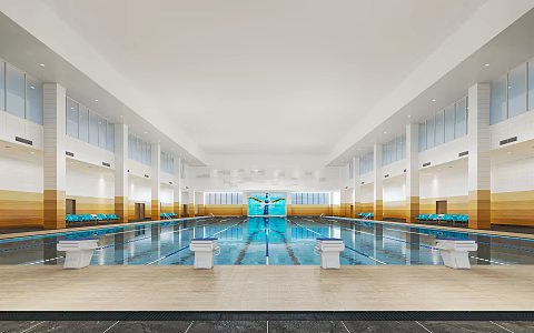 modern swimming pool sports center swimming pool diving platform indoor swimming pool 3d model