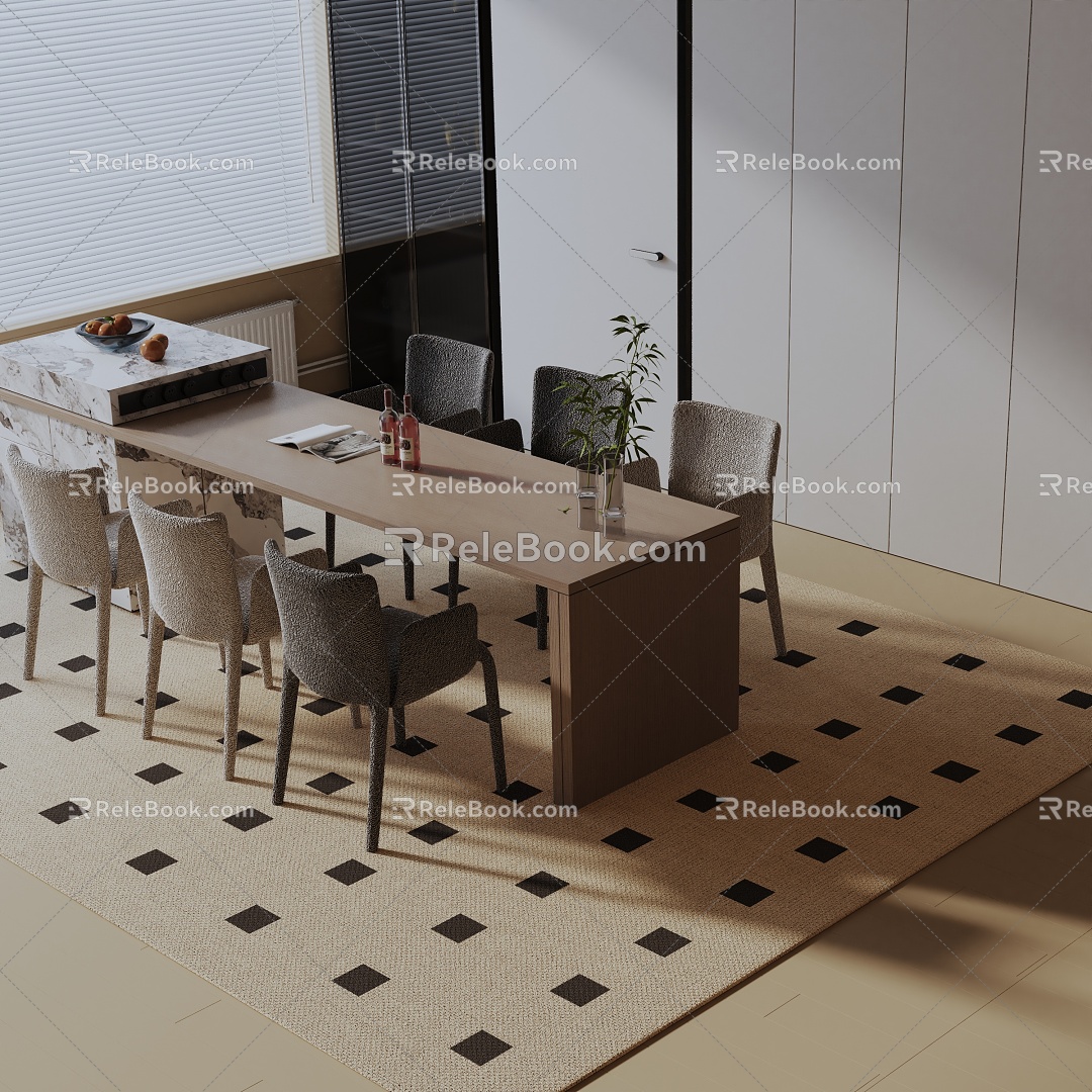 Modern dining table 3d model