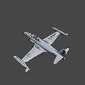 Vintage U.S. Air Force Gray Fighter Jet With American Flag Tail Design
