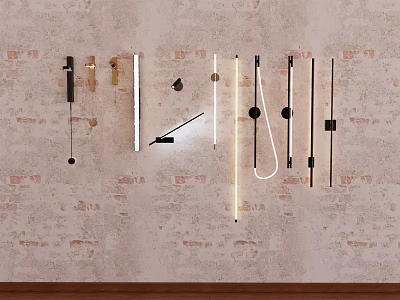 Modern wall lamp long strip fireplace line wall lamp wall lamp combination 3d model