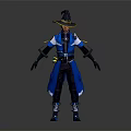 Wizard Character In Blue Robe With Pointed Hat And Owl Companion Holding Magic Staff