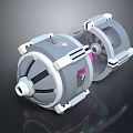 Industrial Mechanical Device With Gray Body White Frame And Internal Pink Component 3d model