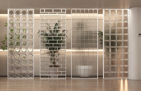 glass brick partition hollow glass brick 3d model