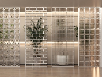 glass brick partition hollow glass brick 3d model