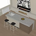 Modern Bar Chair Combination Bar Chair Combination 3d model
