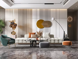 modern living room home living room sofa combination 3d model