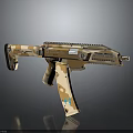 Modern Camouflage Tactical Assault Rifle With Rail System And Combat Accessories