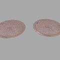 Sturdy Circular Metal Manhole Covers With Grid Pattern For Urban Public Facilities 3d model