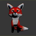 Cartoon Red Fox Game and Movie Character With White Belly Black Ears and Tail Tip