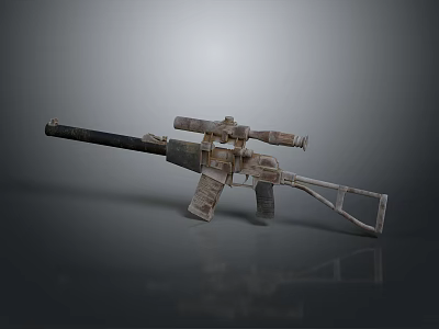 Modern Military Assault Rifle With Tactical Scope And Adjustable Stock Design 3d model