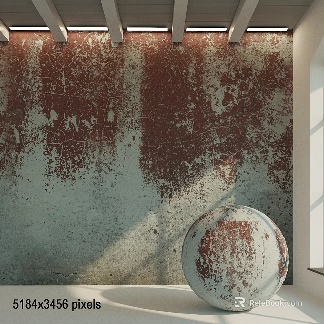 Rustic Textured Wall Decorative Component With Vintage Pattern And Circular Design 3d model