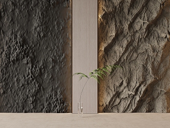 PU stone background wall 3d model