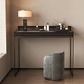 Modern Dressing Table Dressing Stool Table Lamp 3d model