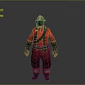 Firefighter Uniform With Red Jacket Harness Pants Orange Stripes Black Helmet Mask Gloves Boots