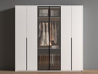 Modern Wardrobe Handle-free Bedroom Wardrobe 3d model