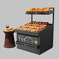 Retail Display Shelf With Multi Tier Storage For Fresh Fruits And Side Basket