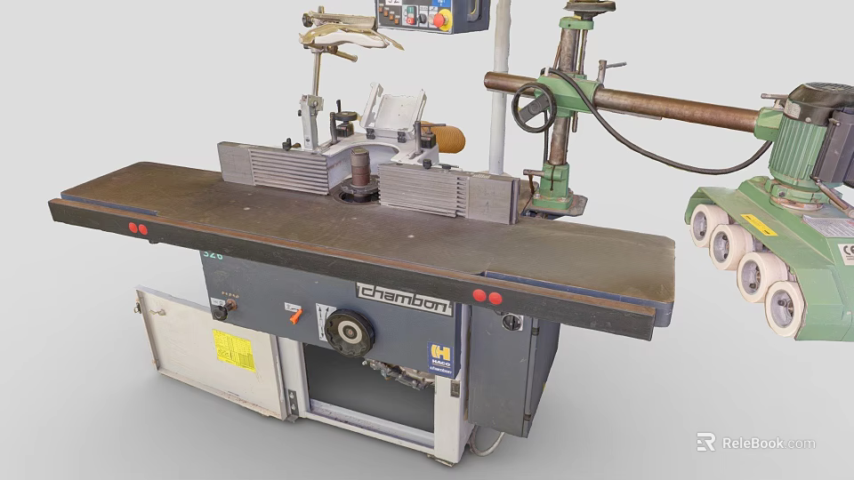 Industrial Woodworking Machine For Furniture Making With Workbench And Control Panel 3d model 