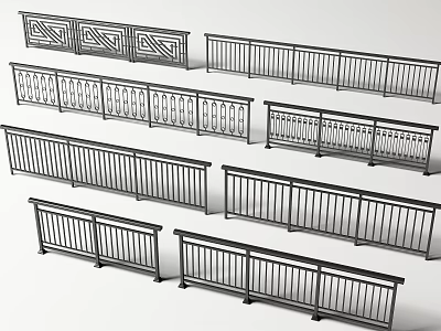 Modern Railing Guardrail Fence Balcony Railing Balcony Guardrail Guard Fence 3d model
