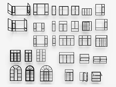 Window casement window sliding window European window arched window folding window coffee window system window aluminum alloy window broken bridge window 3d model