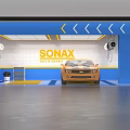 Mall Car Detailing Shop Interior Featuring SONAX Brand Screens And Parked Cars