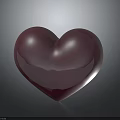 Shiny Red Heart Shaped Object With Glossy Surface And Reflection On Dark Background 3d model