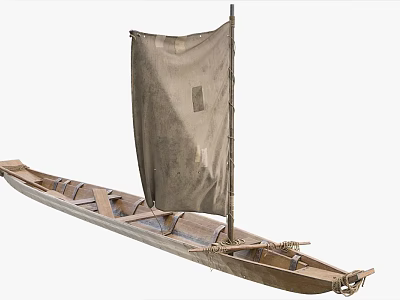 Vintage Wooden Boat With Old Canvas Sail And Traditional Structure Design 3d model Vintage Wooden Boat With Old Canvas Sail And Traditional Structure Design 3d model