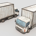 Old box truck, old car, small truck 3d model