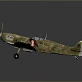 Vintage Fighter Plane Model With Camouflage Paint Propeller And Detailed Wing Design