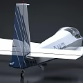 Passenger Plane Model With White And Blue Livery D-AKGR Registration Transparent Cockpit And Wings