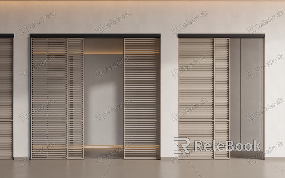 Minimalist sliding door grille door model